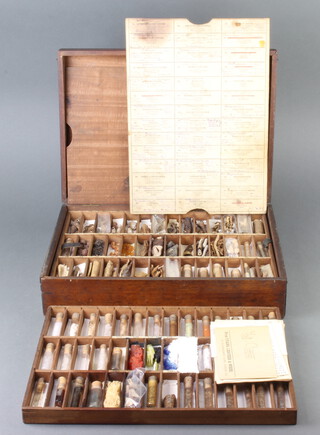 Evans Lescher and Evans London, Cabinet of Materia Medica for the major examination containing 3 trays in a mahogany box  