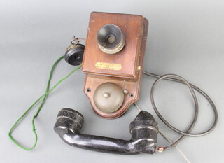 A Sterling Telephone electric wall mounting telephone, together with mother-in-laws earpiece  