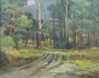 Charles Wuthrich (1875-1967), oil on board signed, a woodland scene, 32cm x 41cm  