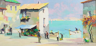 Doyly John (Cecil Rochfort D'oyly John) 1906-1993, oil on canvas signed, label en verso inscribed and signed Cap Ferrat S of France 35cm x 70cm 
