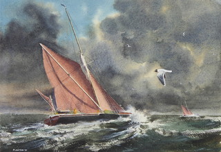 Ann Hatton '93, watercolour signed, maritime study, 23cm x 34cm 