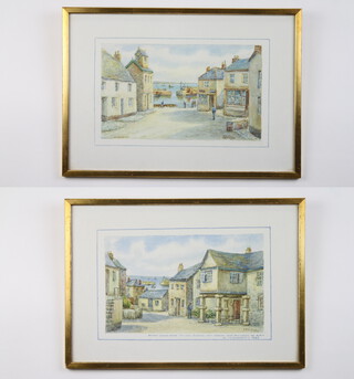 Thomas Herbert Victor (1894-1980), watercolours signed, Cornish studies a pair, "Keigwin Manor House" and "Mousehole" 16cm x 26cm 