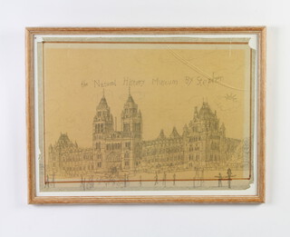 Stephen Wiltshire, pencil drawing signed, "The Natural History Museum" 30cm x 41cm 