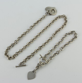 A silver Tiffany necklace and bracelet, 87 grams 