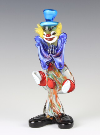 A Murano glass figure of a clown 22cm 