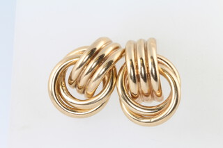 A pair of 9ct yellow gold whorl earrings 9.4 grams 