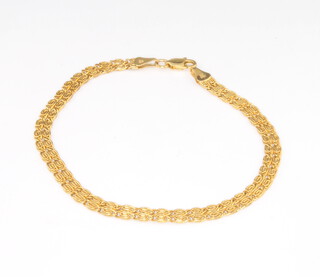 A 9ct yellow gold bracelet 18cm 2.2 grams 