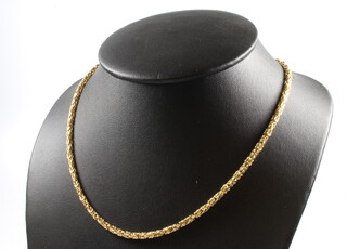 A 14ct yellow gold fancy link necklace 9.8 grams, 44cm 