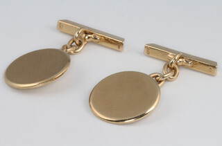 A pair of 9ct yellow gold circular cufflinks 15.4 grams 