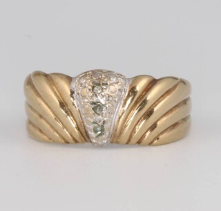 A 9ct yellow gold diamond ring size Q, 3.2 grams 