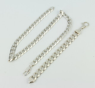 A silver necklace and bracelet 174 grams