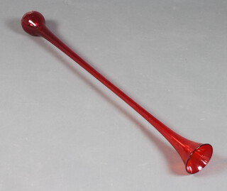 A red glass yard of ale
