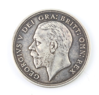 A George V proof crown 1927 with King George V modified bare head, the reverse with crown and date in wreath 
