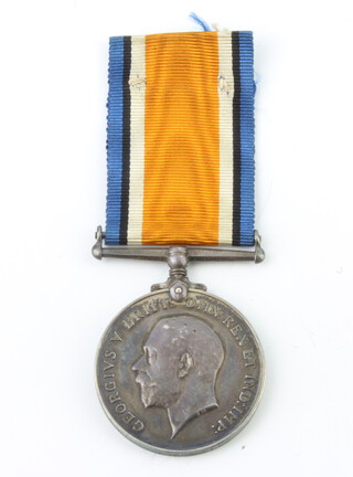 A British War medal to 211279 Private J F Russell 23rd Rifle Brigade (only World War One entitlement to India)  together with a copy of British Army World War One medal rolls index cards 1914-1920 

