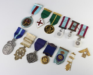 A silver Royal Arch companions jewel, silver Hallstone jewel and minor charity jewels