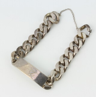 A silver identity bracelet 89 grams