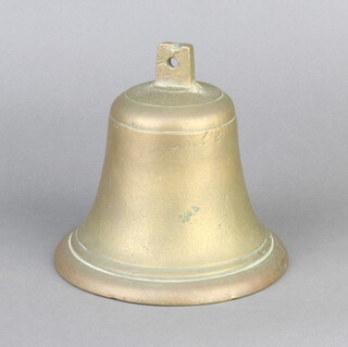 A brass bell (no clapper) 14cm x 14cm  