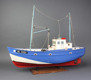 A wooden model of Audierne fishing boat 54cm x 73cm x 22cm  