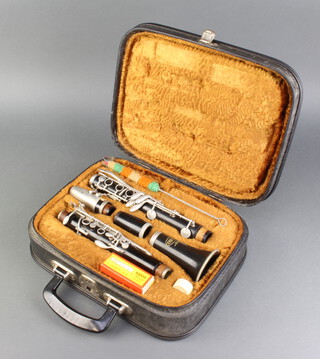 A clarinet by Corton of Czechoslovakia complete with carrying case 