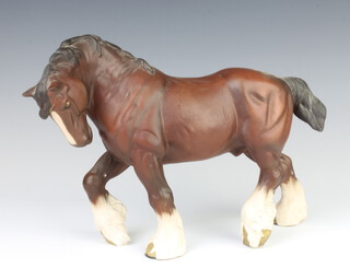 A Beswick shire horse no.2578, brown matt, by Alan Maslankowski 21cm 