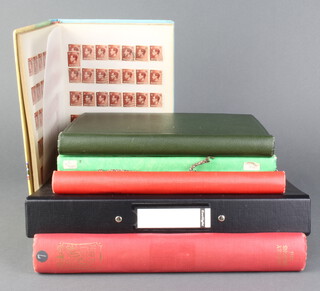 An album of Elizabeth II GB mint and used stamps, ring bind album of used Elizabeth II and Channel Island stamps, orange album of George V and Elizabeth II mint and used stamps and 2 stock books of Edward VII mint and used stamps 