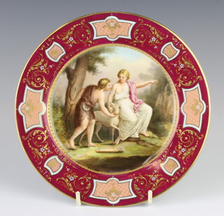 A 19th Century Austrian plate decorated with classical figures 21cm 