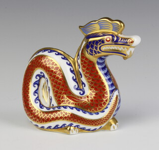 A Royal Crown Derby Imari pattern paperweight in the form of a dragon (no stopper), second 12cm 