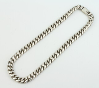 A silver flat link chain necklace 215 grams 