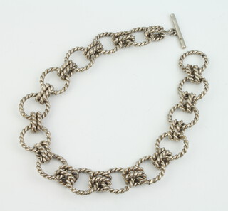 A heavy silver rope twist necklace, 165 grams 