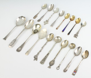 A Sterling silver jam spoon and minor spoons 140 grams