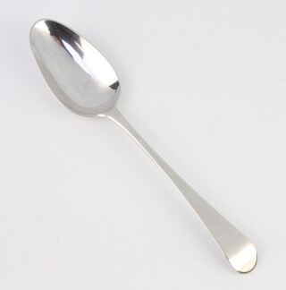 A George III, Old English pattern, silver dessert spoon 38 grams
