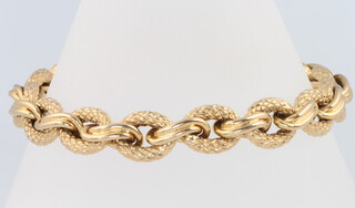 A 9ct yellow gold fancy link bracelet 17.6 grams