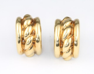 A pair of 18ct yellow gold hoop earrings 13.5 grams 