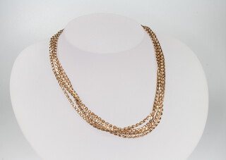 A 9ct yellow gold muff chain 16.8 grams, 138cm 