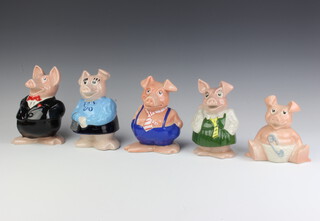 A set of 5 Wade Natwest pig piggy banks