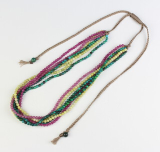 A multi strand semi-precious bead necklace 