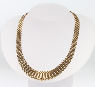 A 9ct yellow gold flat link necklace 27.5 grams 