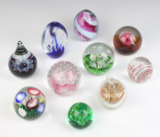 A Caithness paperweight - Myriad 7cm and 9 other paperweights 