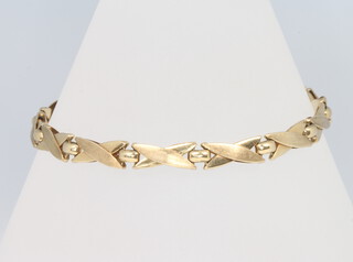 A 9ct yellow gold fancy link bracelet, 9.6 grams