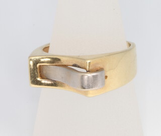 A 14ct 2 colour gold signet ring, 6.5 grams, size S