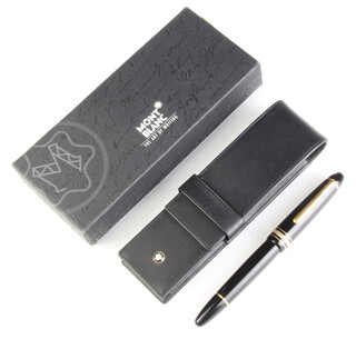 A gentleman's Mont Blanc fountain pen with 4810 14ct nib, together with a Mont Blanc pocket and box