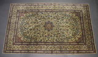 A blue and white ground Nain carpet with central medallion 322cm x 201cm 
