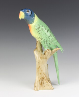 A Royal Dux figure of a parakeet 30cm 