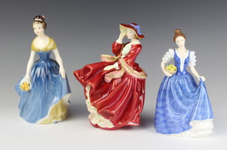 Three Royal Doulton figures, Pretty Ladies - Helen 17cm, Melanie HN2271 20cm and Top Of The Hill HN1834 17cm 