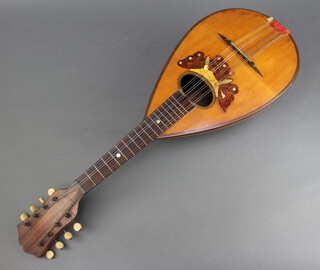 Stridente, an 8 stringed mandolin, labelled Stridente Fabrica di Mandolini Via Antonio 22 Napoli 