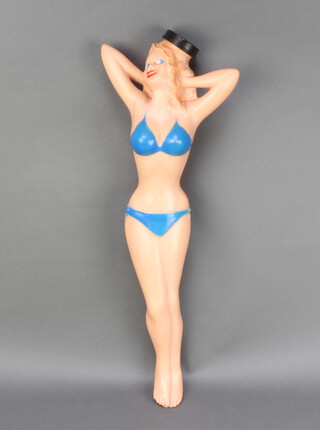 Comlex, a 1950's rubber hot water bottle in the form of Jayne Mansfield 50cm x 20cm   