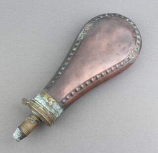 A 19th Century copper and brass shot flask 