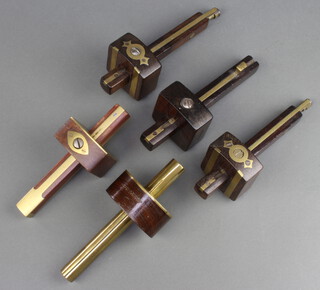 James Howarth of Sheffield, a 19th Century brass and mahogany mortice gauge and 4 others  