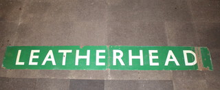 A Southern Railways enamelled sign - Leatherhead 40cm x 326cm 