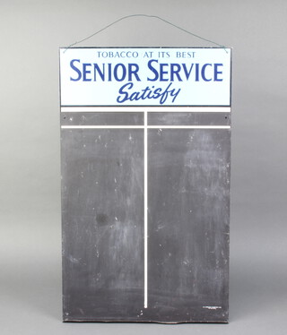 A Senior Service enamel metal advertising darts scoreboard, made by N L Cowling, 66cm x 40.5cm 
